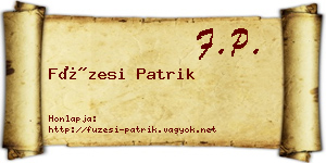 Füzesi Patrik névjegykártya