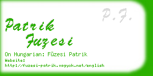 patrik fuzesi business card